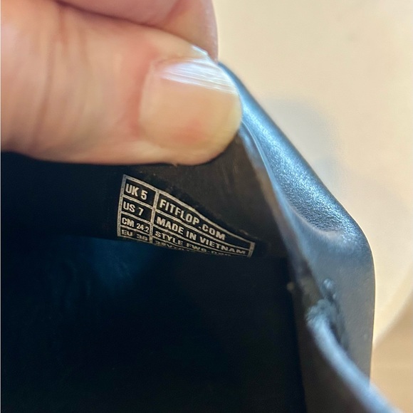 FITFLOP Black Leather Slingback Platform Sandals Size 7 - Picture 7 of 7